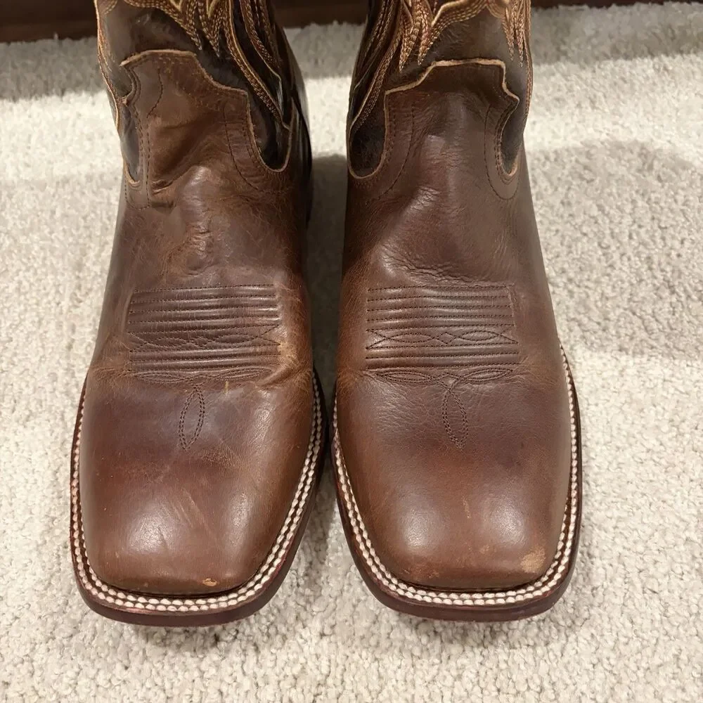 EUC Cody James Men’s Harper Western Boots Size 10.5 Brown Square Toe Cowboy